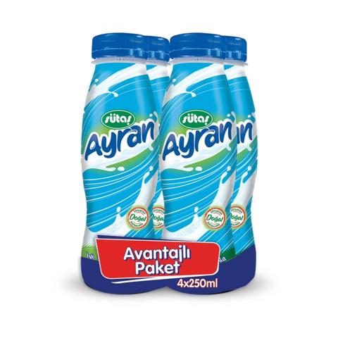 Sütaş Çiftliği’nden evinize taptaze! Soğuk zinciri koruyarak, ekiplerimizle getiriyoruz. Sütaş Şişe Ayran 4x250 ml hemen satın al, Süt Puan topla!